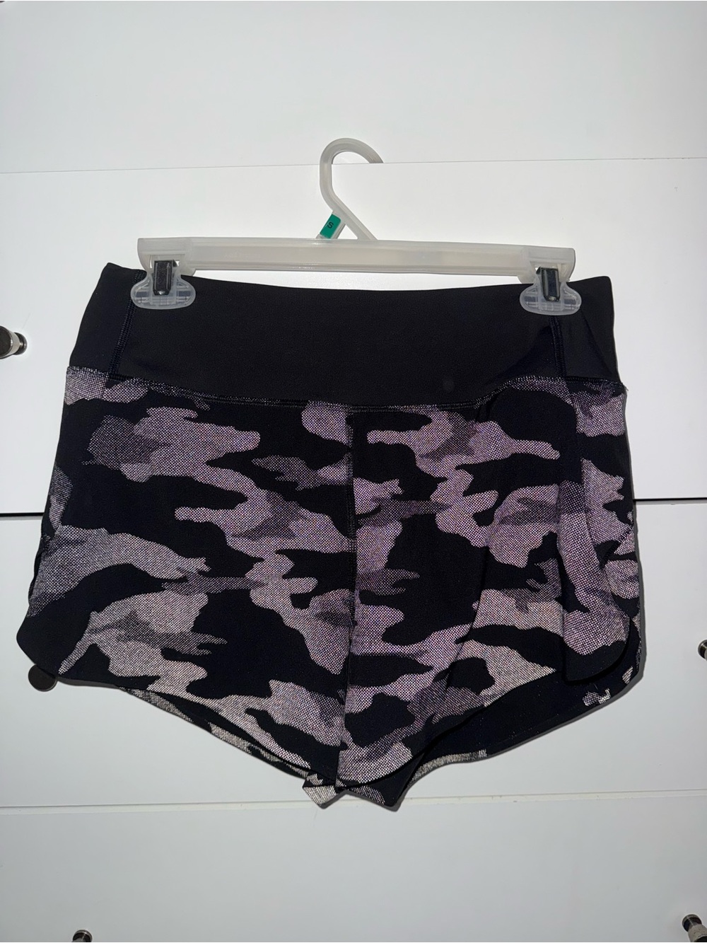 Athleta Black Camo High-Rise Athletic Shorts